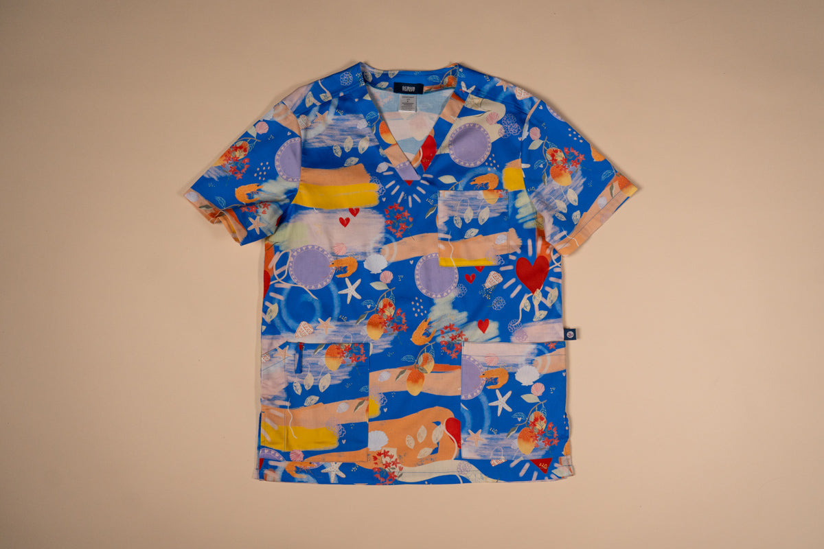 Aussie Xmas Party  - Women's Printed Scrub Top