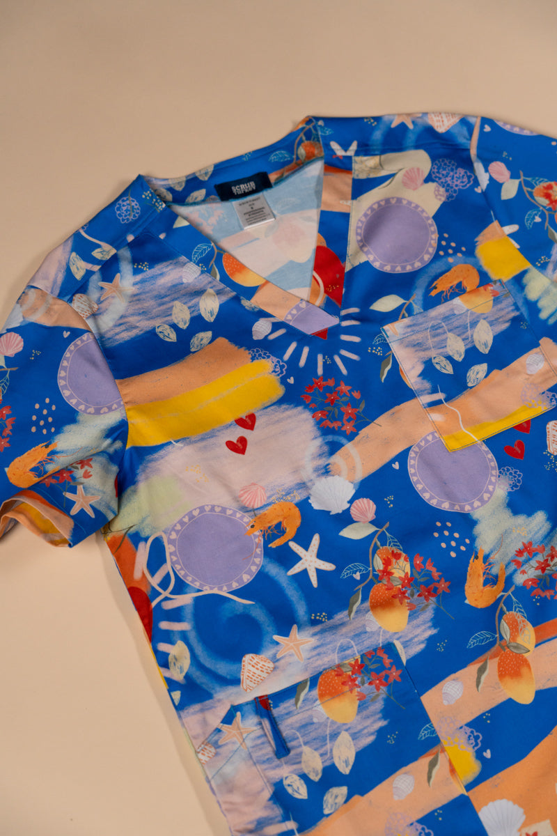 Aussie Xmas Party  - Women's Printed Scrub Top