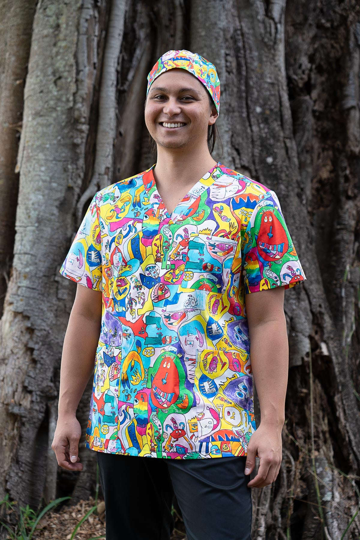 Monster Mash - Premium Unisex Printed Scrub Top