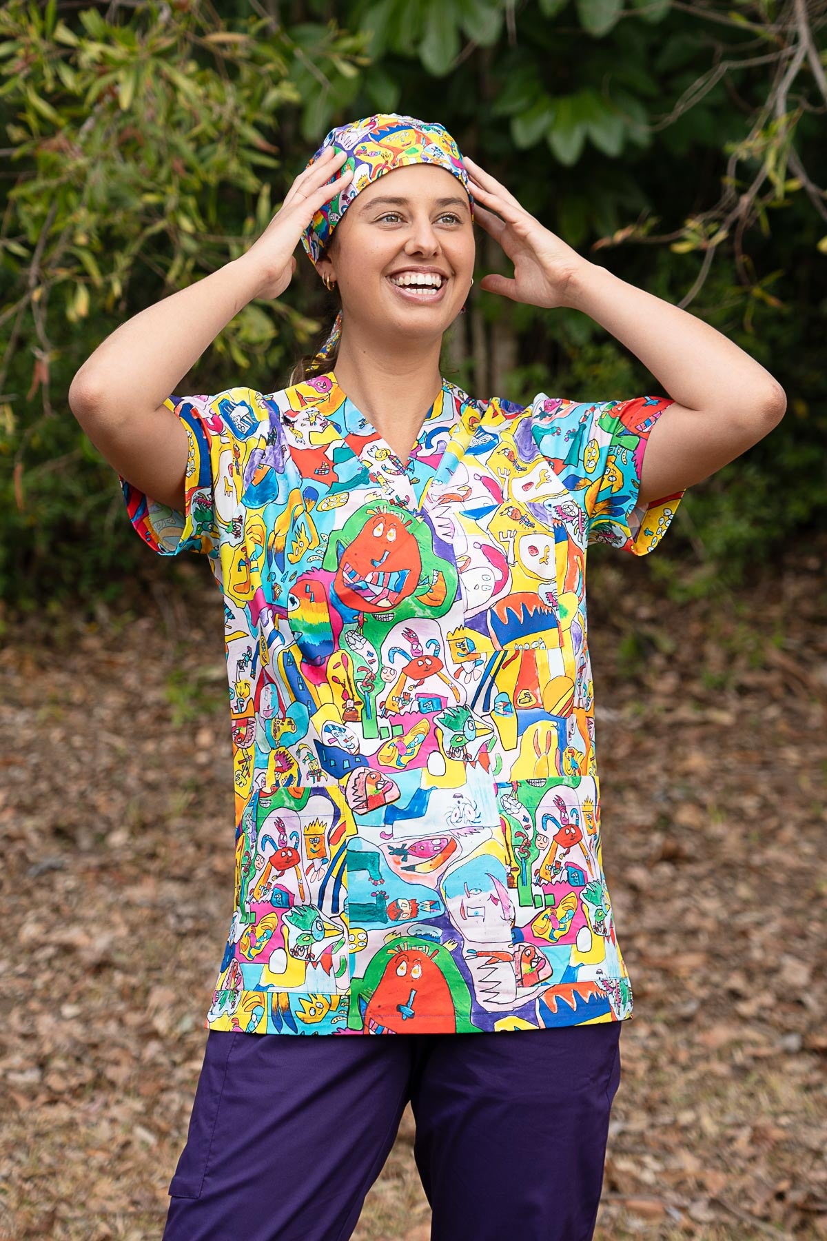 Monster Mash - Premium Unisex Printed Scrub Top
