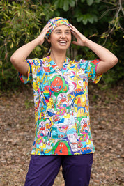Monster Mash - Premium Unisex Printed Scrub Top