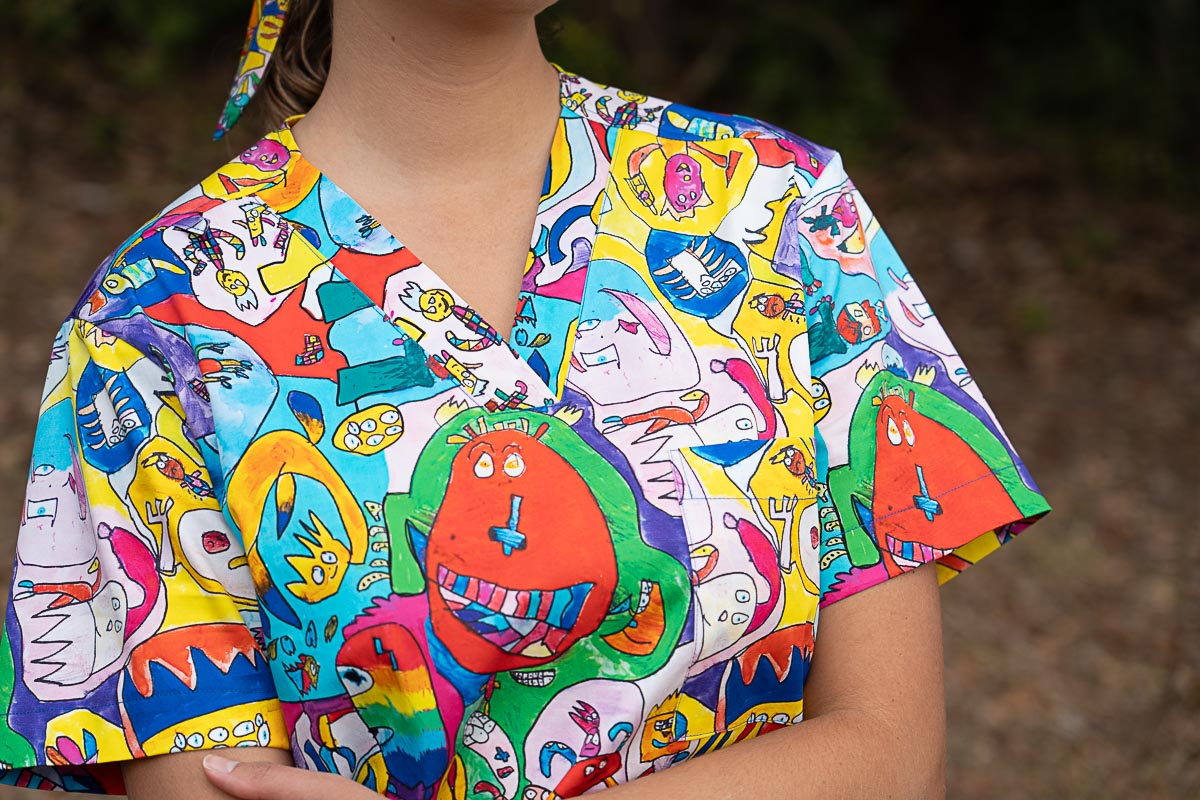 Monster Mash - Premium Unisex Printed Scrub Top