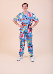 Dogs & Cats in Boots - Unisex Printed Scrub Top