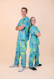 Rock Pool - Unisex Printed Scrub Top