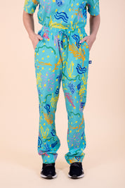 Rock Pool - Unisex Printed Scrub Pants