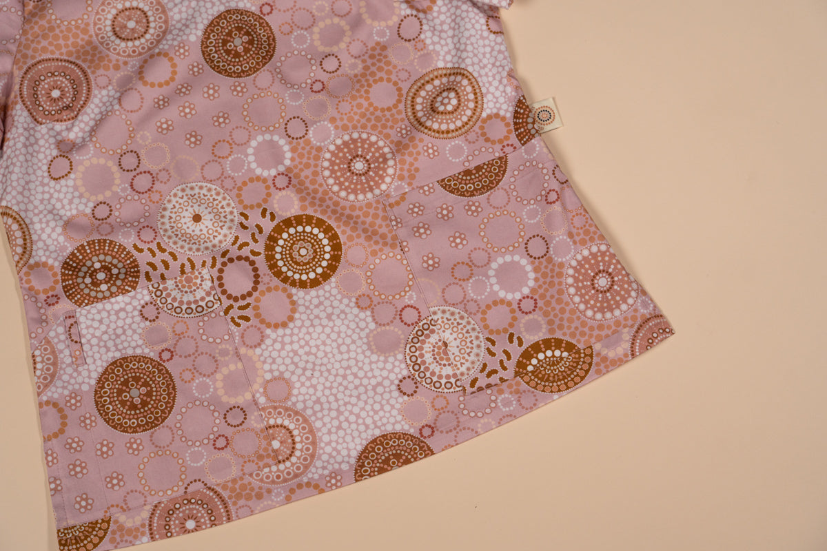 Seaside Healing Blush - Unisex Printed Scrub Top