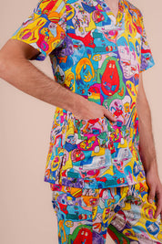 Monster Mash - Premium Unisex Printed Scrub Top
