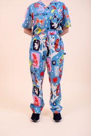 Dogs & Cats in Boots - Unisex Printed Scrub Pants