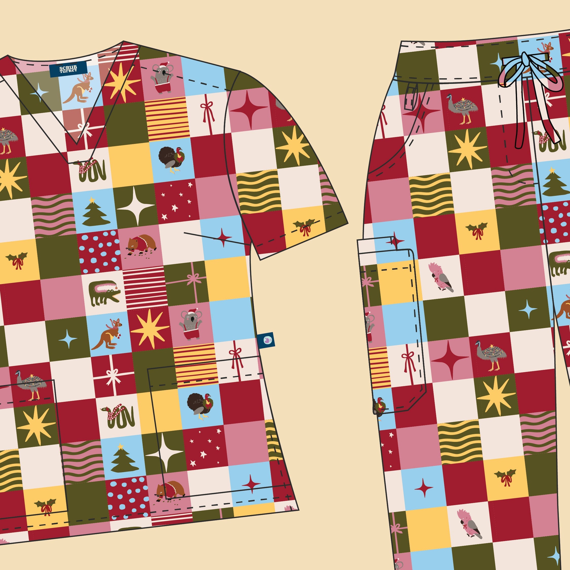 Christmas Printed Scrubs