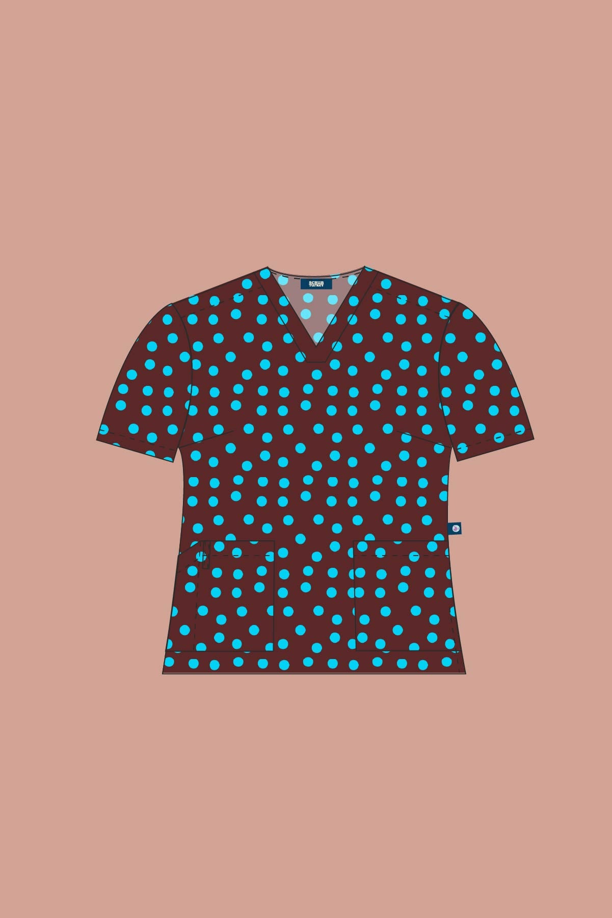 Pre-Order Polka Dots - Women's Premium Printed Scrub Top