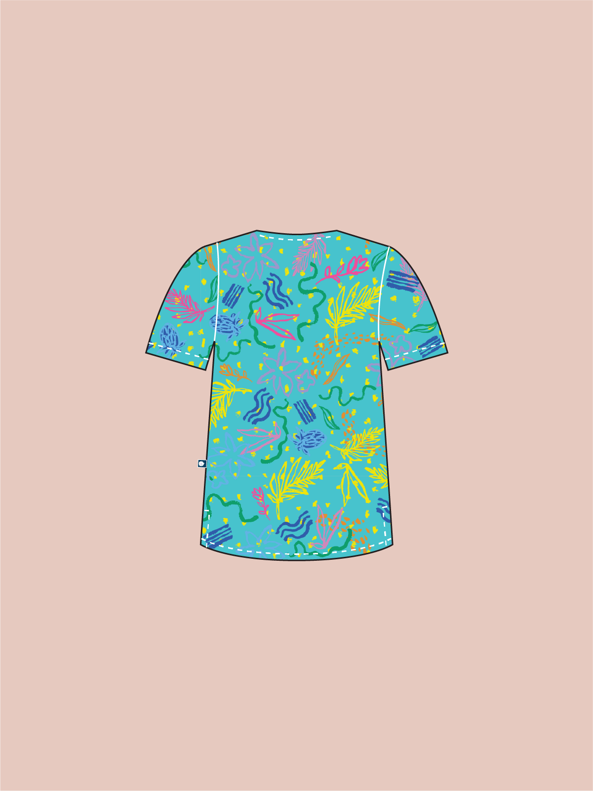 Rock Pool - Unisex Printed Scrub Top