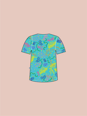 Rock Pool - Unisex Printed Scrub Top