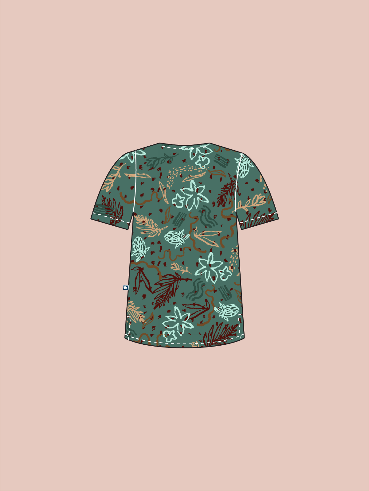 Out Bush - Unisex Printed Scrub Top