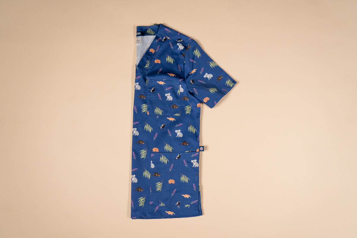 Bush Friends Midnight - Unisex Printed Scrub Top
