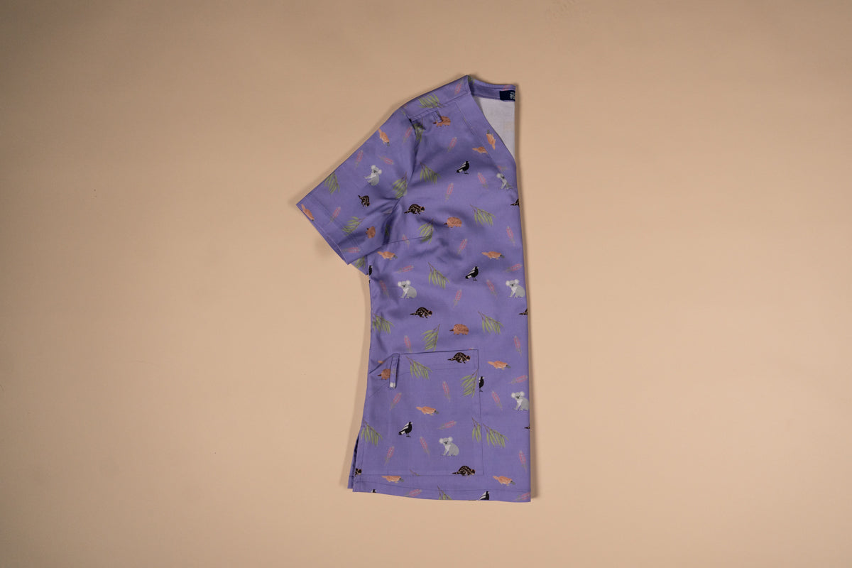 Bush Friends Lilac - Women's Printed Scrub Top