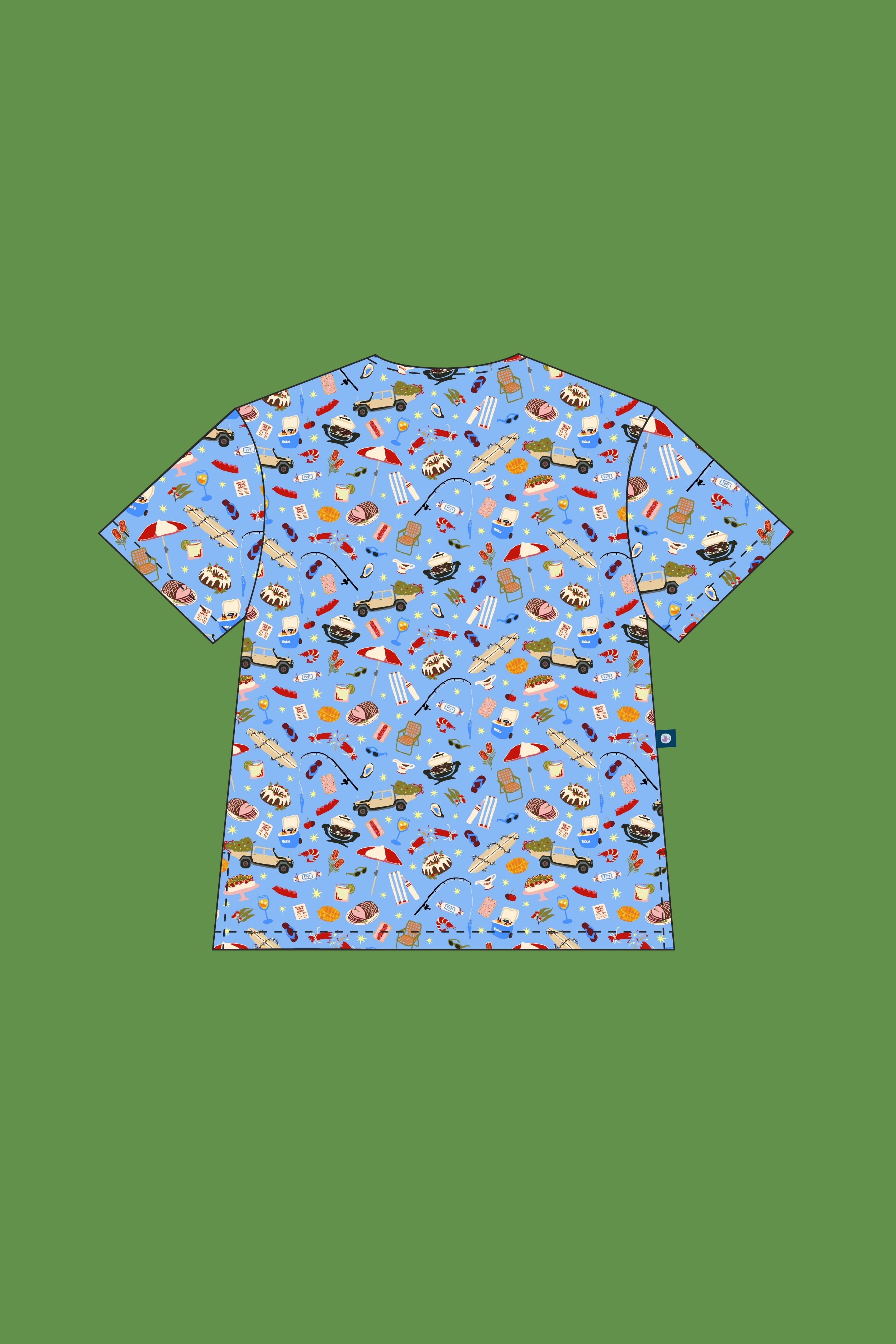 Pre-Order Chrissy Day – Unisex Printed Scrub Top