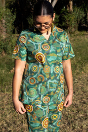 Birthing Grounds - Women's Premium Printed Scrub Top