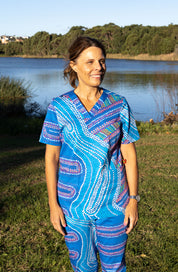 Birthing Site - Womens Printed Scrub Top