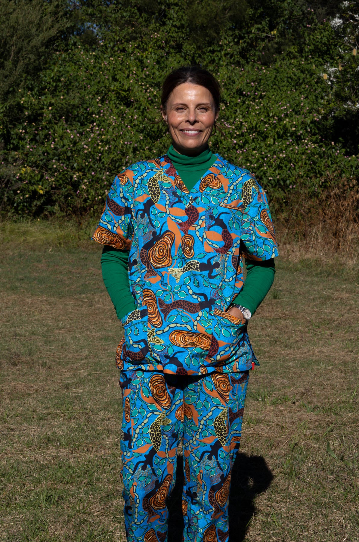 Five Islands - Unisex Printed Scrub Top