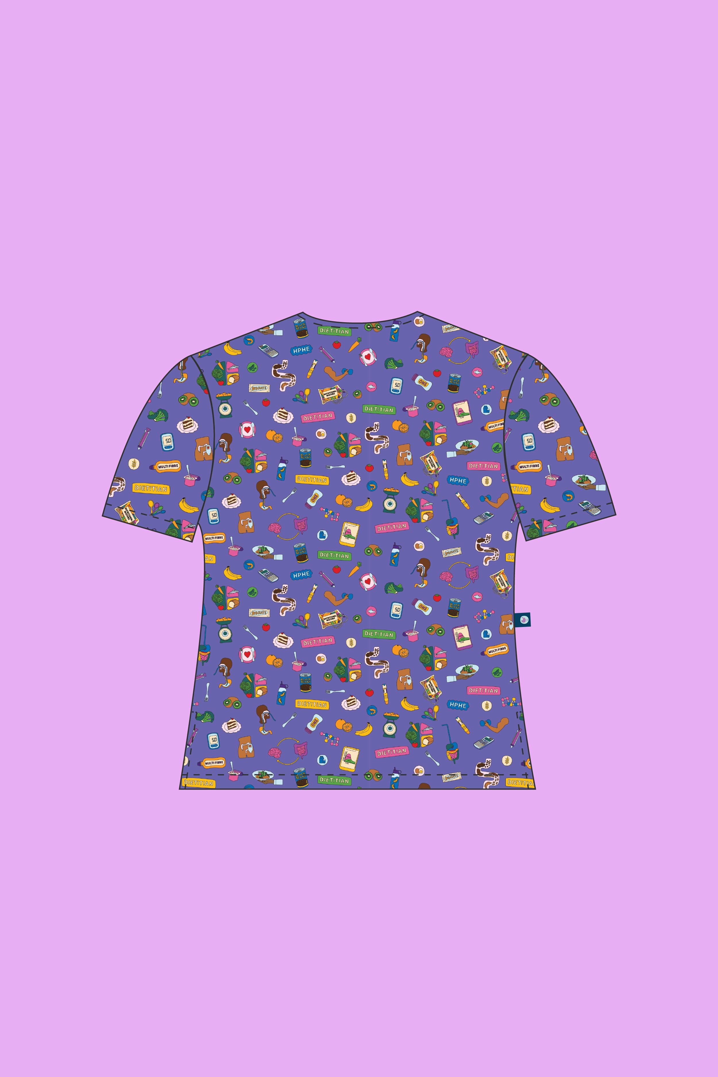 Dietitian - Womens Printed Scrub Top