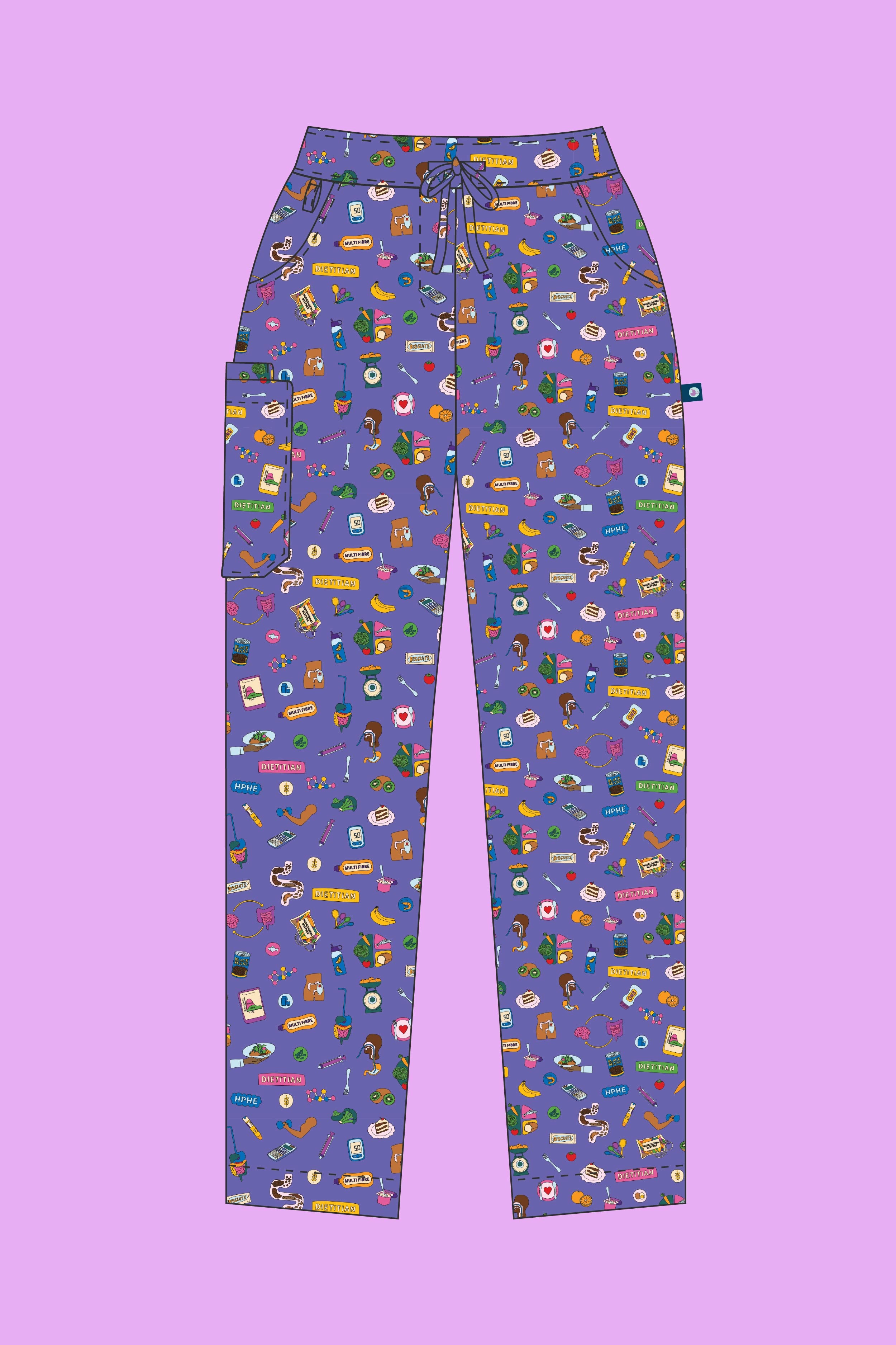 Dietitian - Womens Printed Scrub Pants