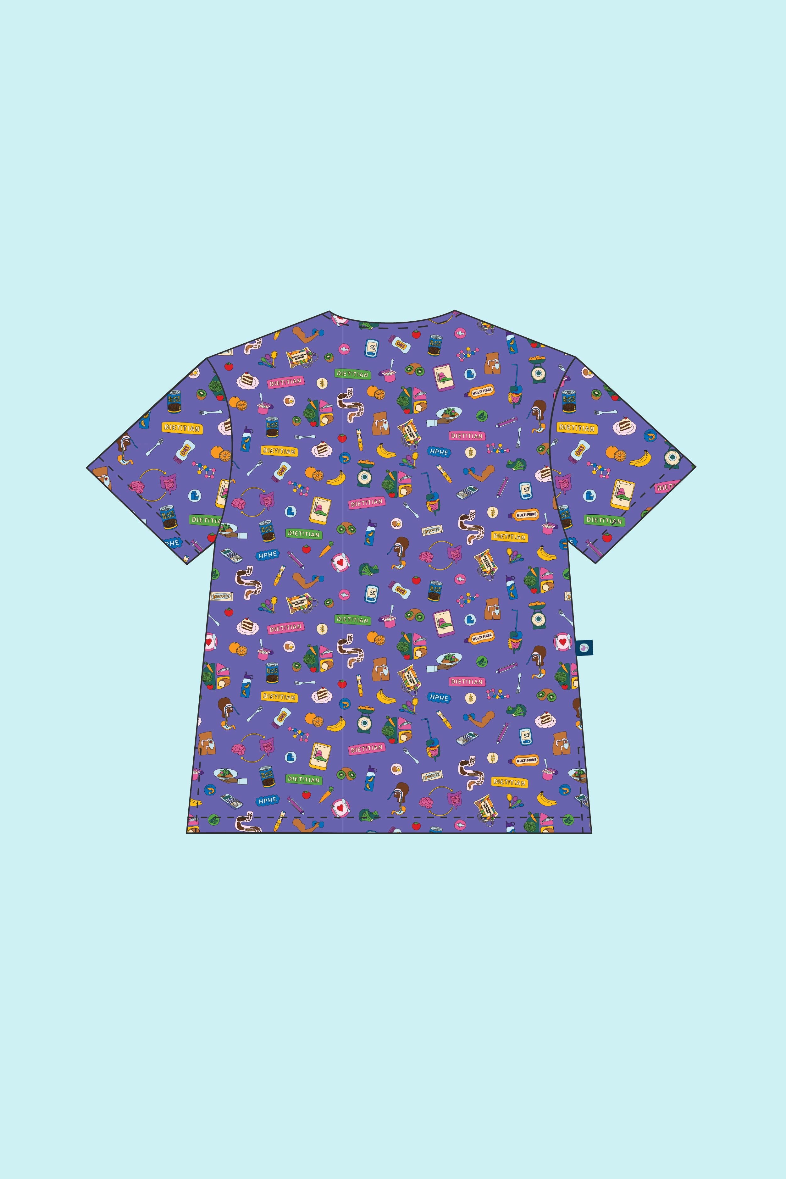 Pre-Order Dietitian  – Unisex Printed Scrub Top