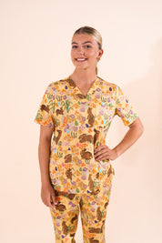 Easter Egg Hunt - Women's Premium Printed Scrub Top