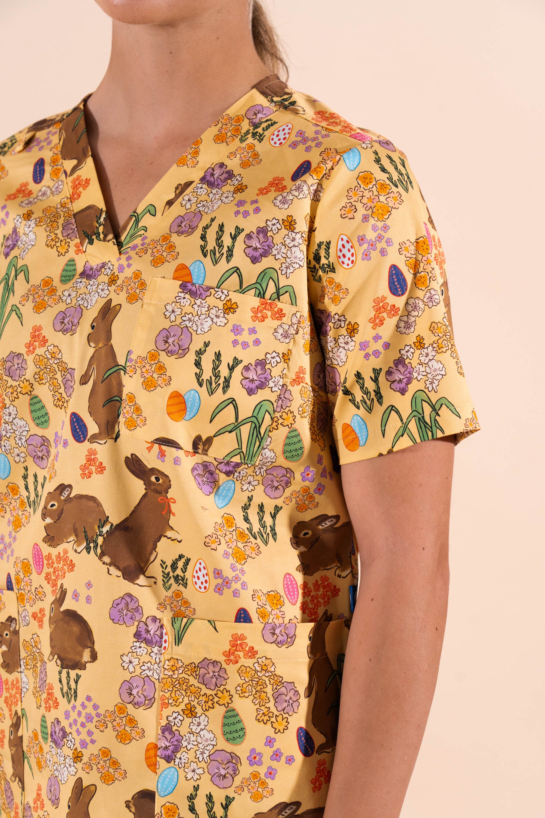 Easter Egg Hunt - Women's Premium Printed Scrub Top