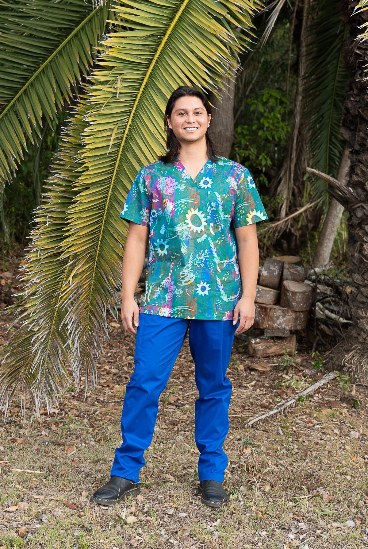 Daintree - Unisex Printed Scrub Top