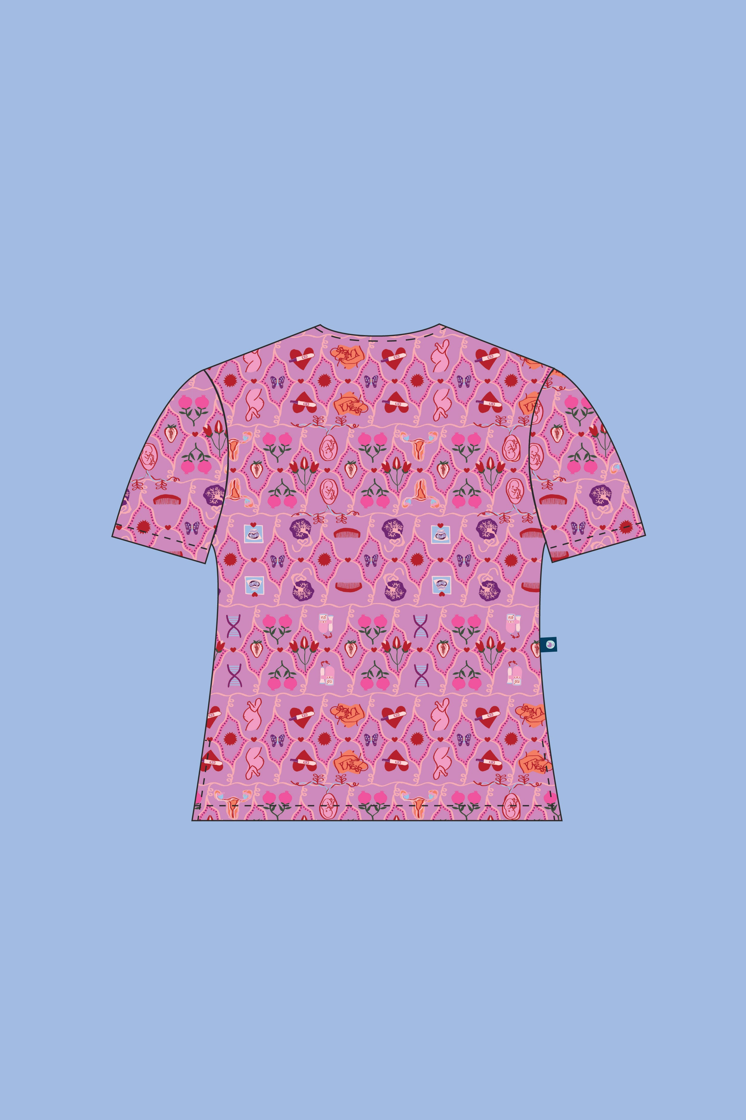 Midwifery - Womens Printed Scrub Top