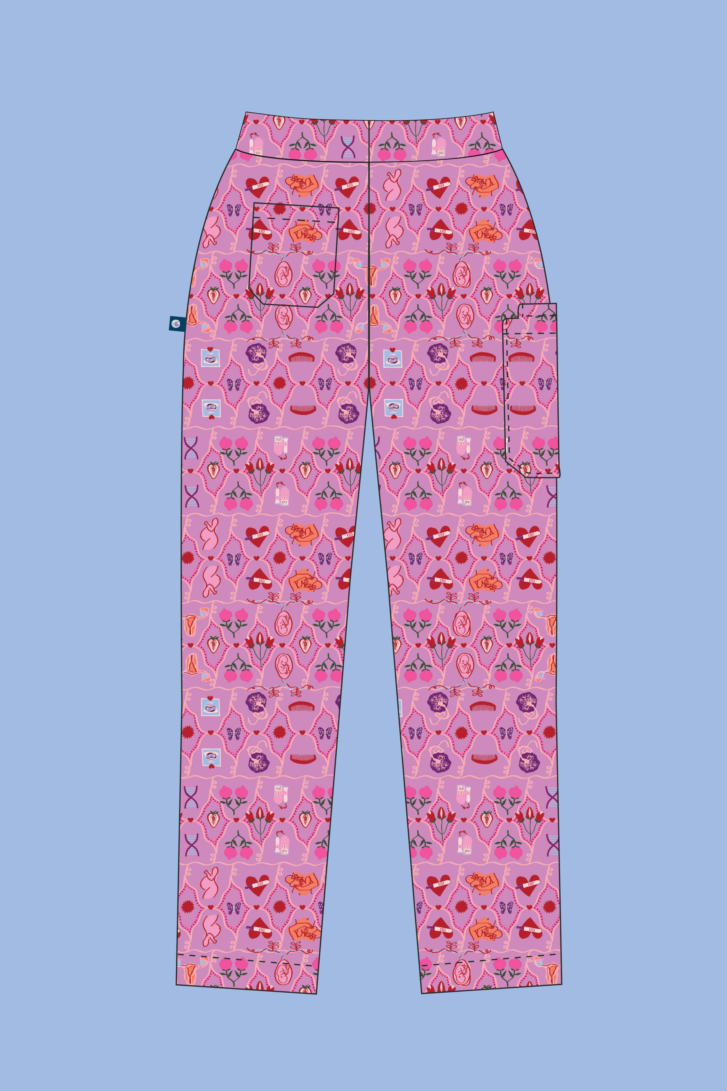 Midwifery - Womens Printed Scrub Pants