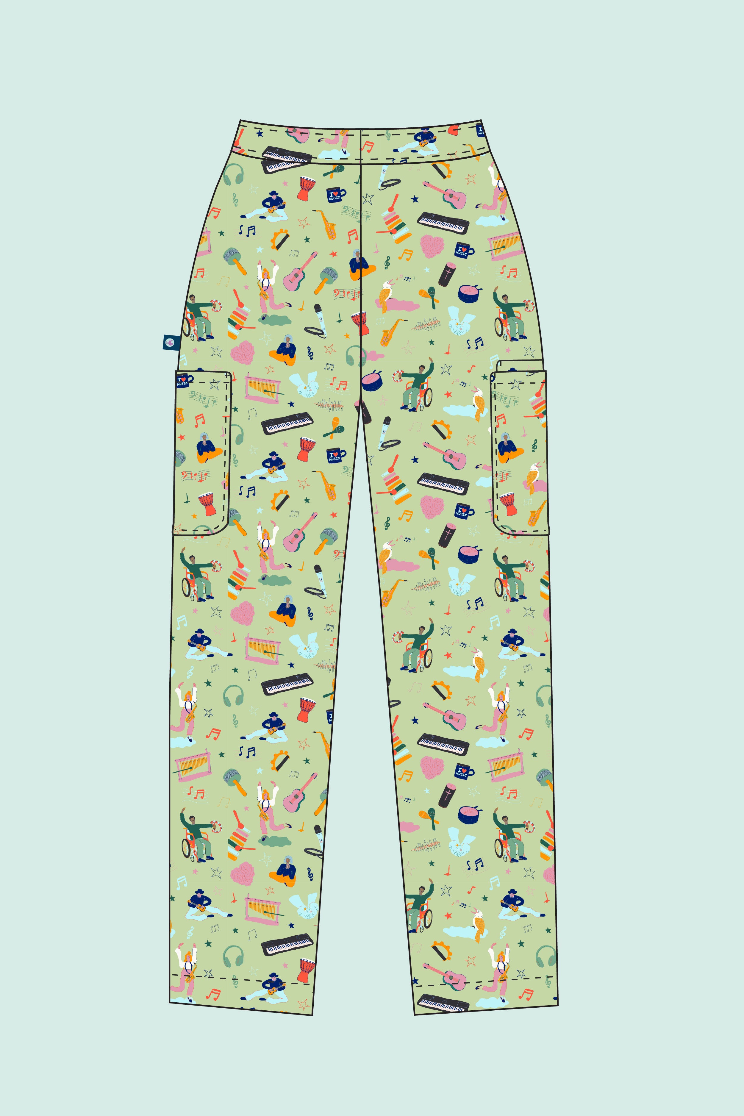 Music Therapy – Unisex Printed Scrub Pants