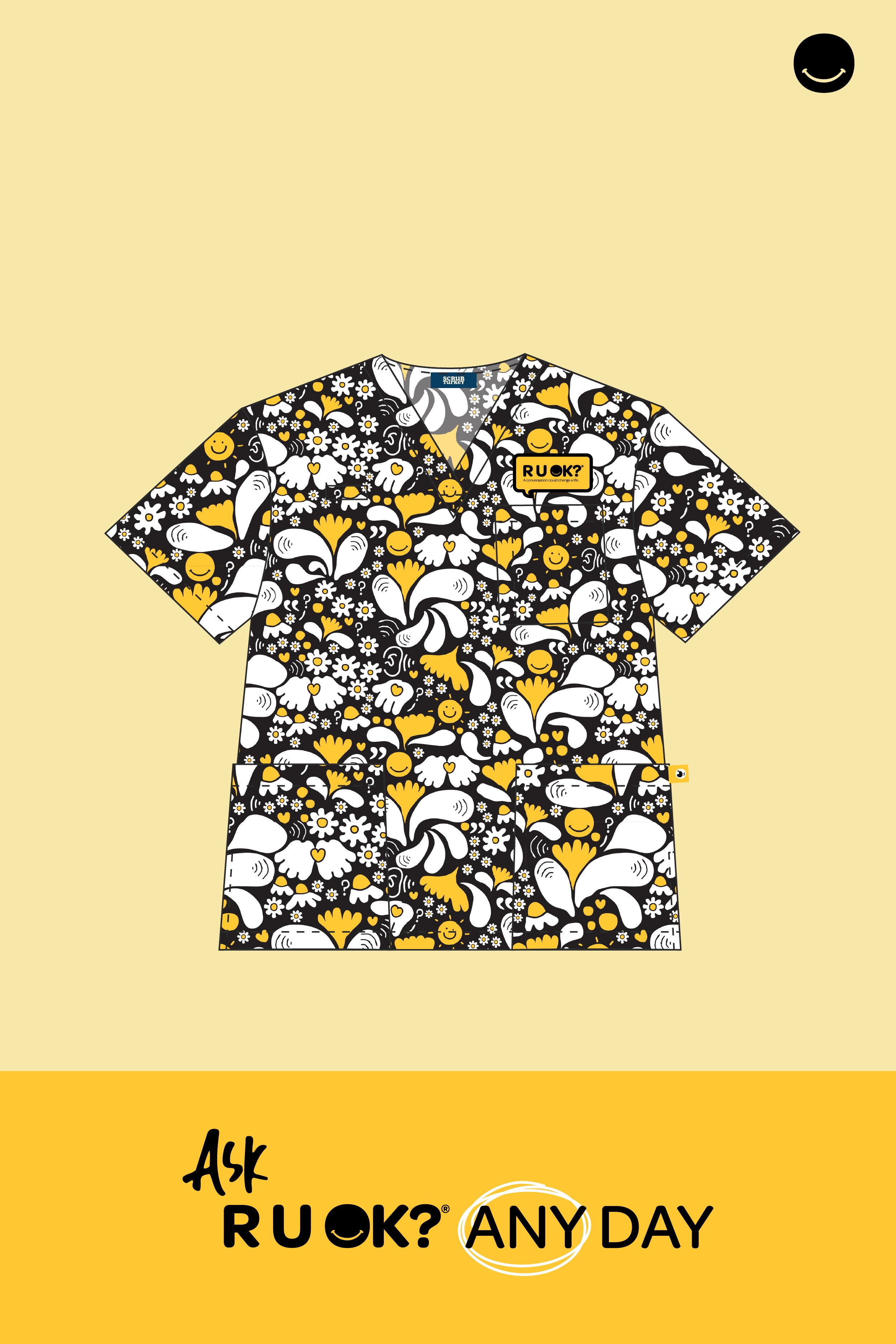 Pre-Order RU OK?– Unisex Printed Scrub Top