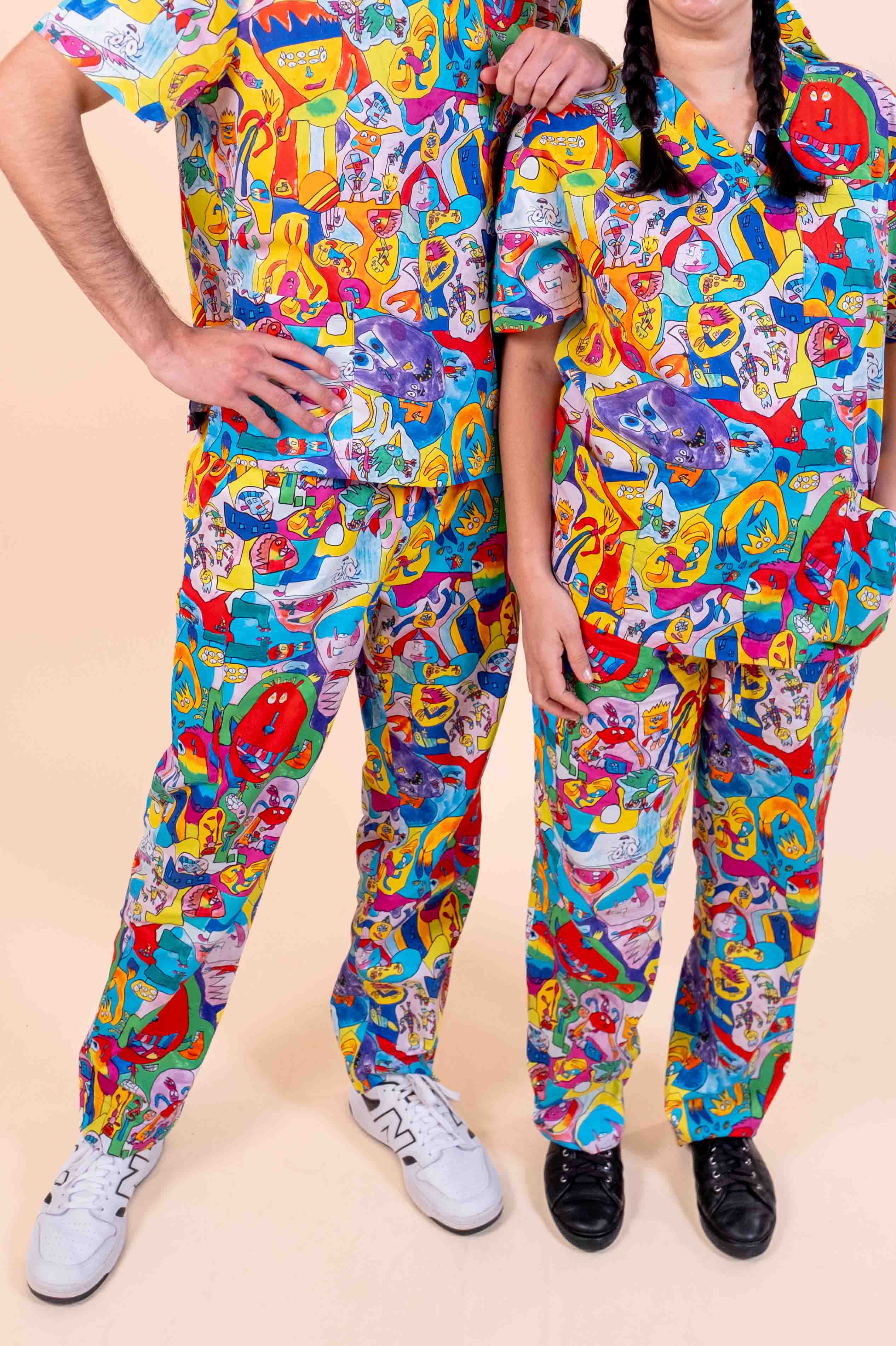 Monster Mash - Unisex Printed Scrub Pants