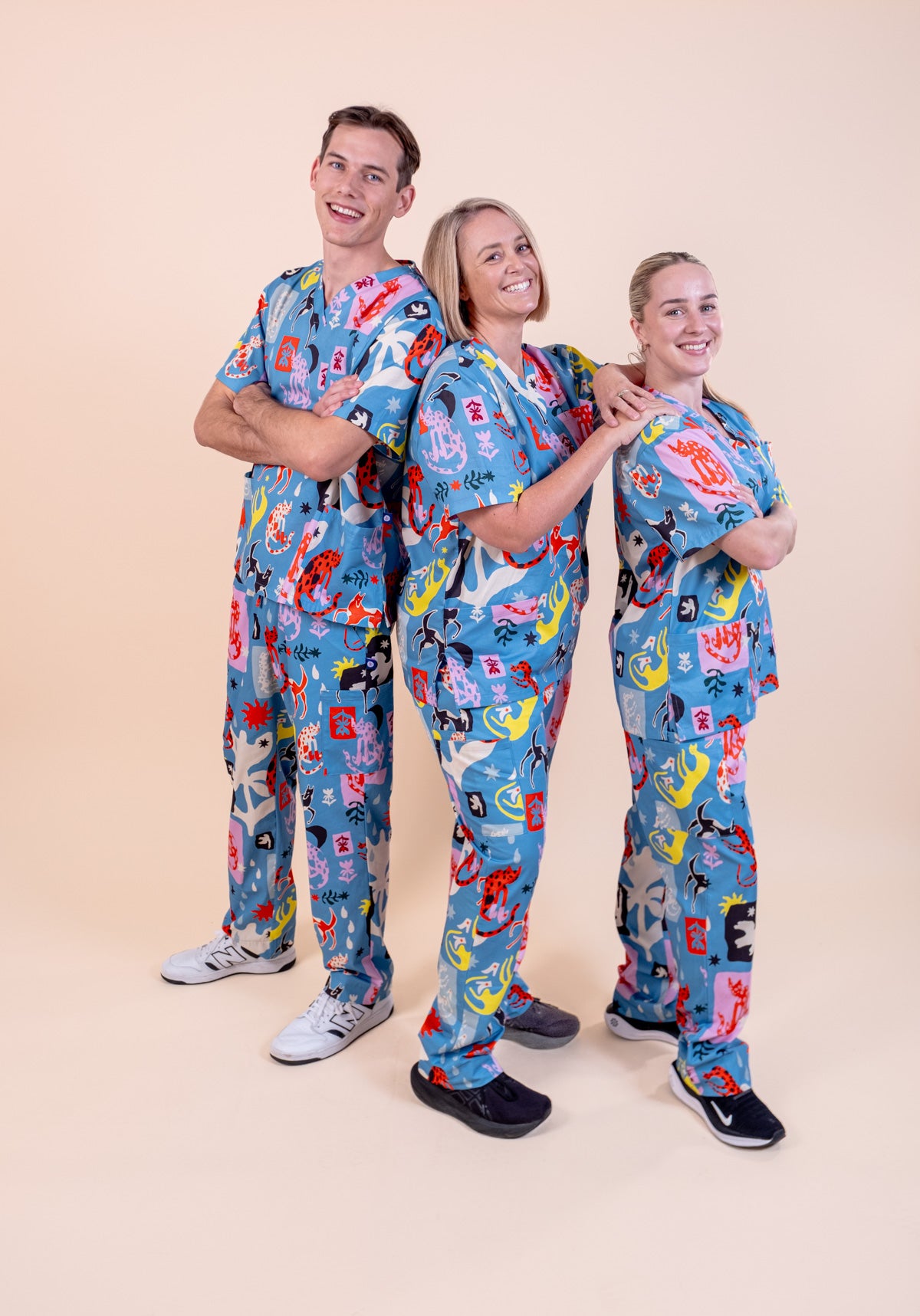 Dogs & Cats in Boots - Unisex Printed Scrub Top