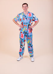 Dogs & Cats in Boots - Unisex Printed Scrub Top