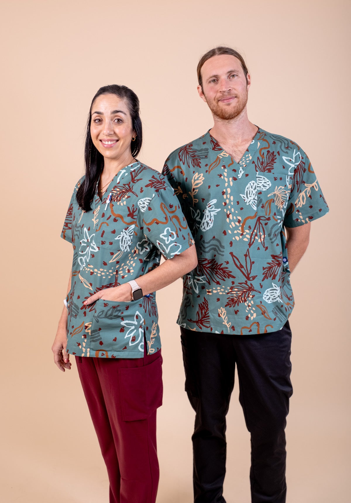 Out Bush - Unisex Printed Scrub Top