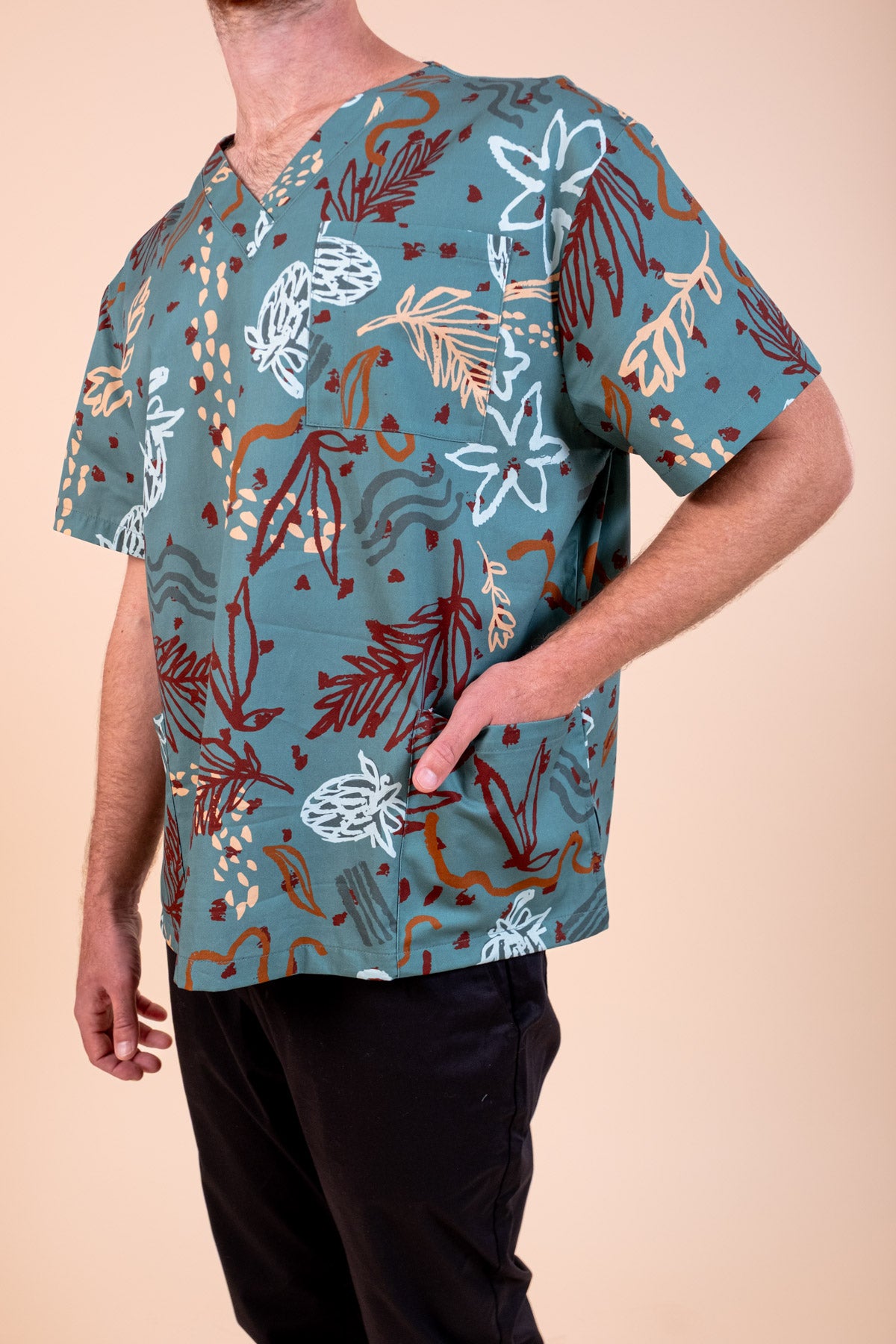 Out Bush - Unisex Printed Scrub Top