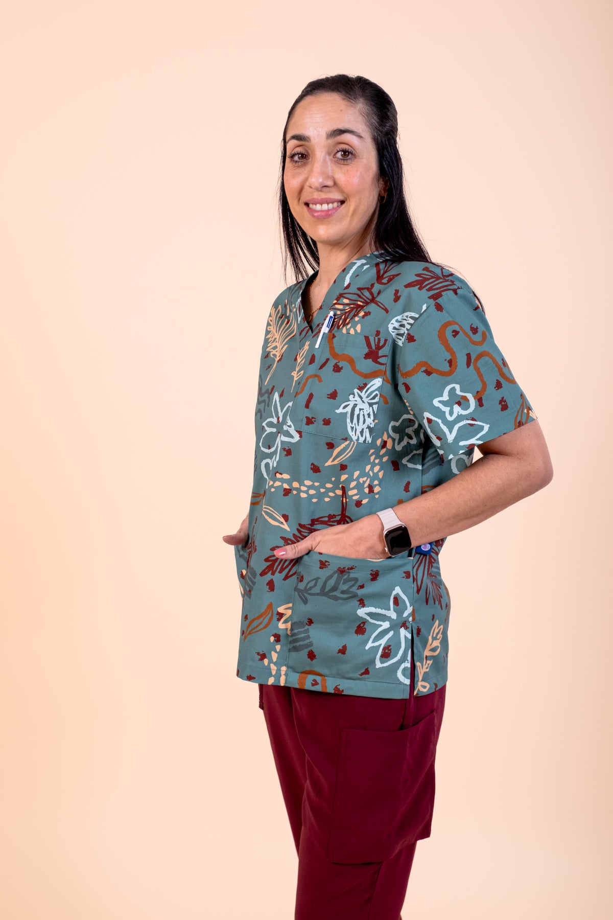 Out Bush - Unisex Printed Scrub Top