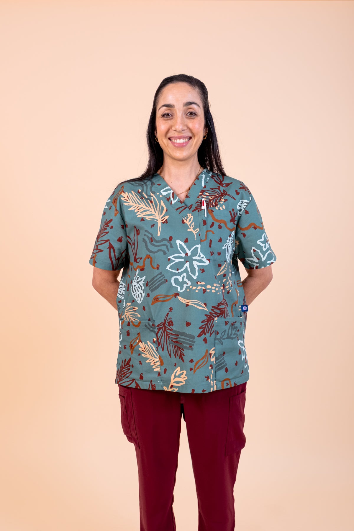 Out Bush - Unisex Printed Scrub Top