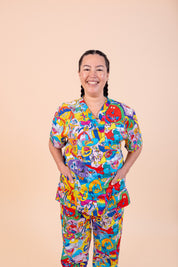 Monster Mash - Unisex Printed Scrub Top