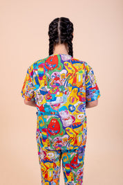 Monster Mash - Unisex Printed Scrub Top