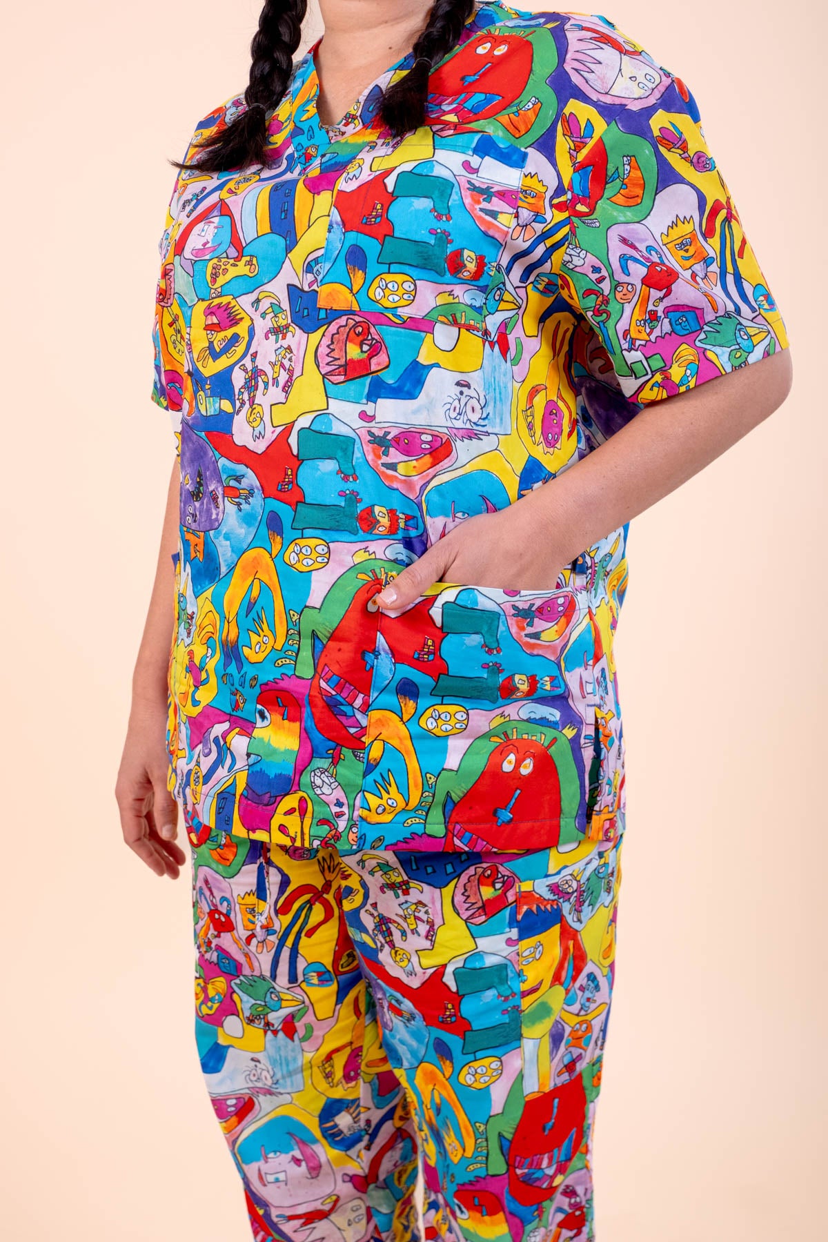 Monster Mash - Unisex Printed Scrub Top