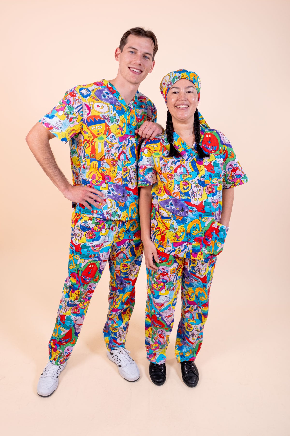 Monster Mash - Unisex Printed Scrub Pants
