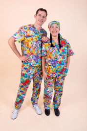 Monster Mash - Unisex Printed Scrub Pants