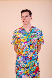 Monster Mash - Unisex Printed Scrub Top