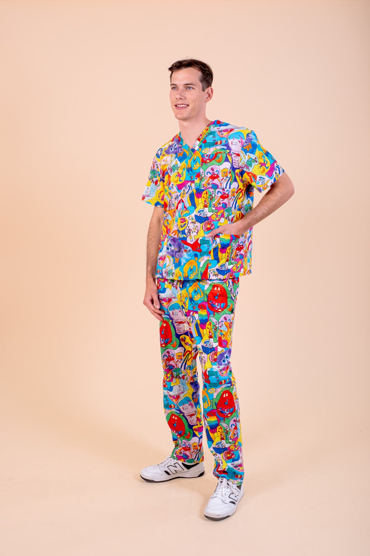 Monster Mash - Unisex Printed Scrub Top
