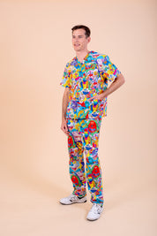 Monster Mash - Unisex Printed Scrub Top