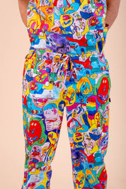 Monster Mash - Unisex Printed Scrub Pants