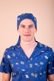 Bush Friends - Printed Scrub Cap- Midnight